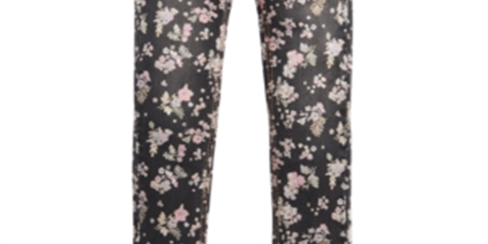 Epic Threads Big Girl's Floral Print Skinny Jeans  Black Size 10