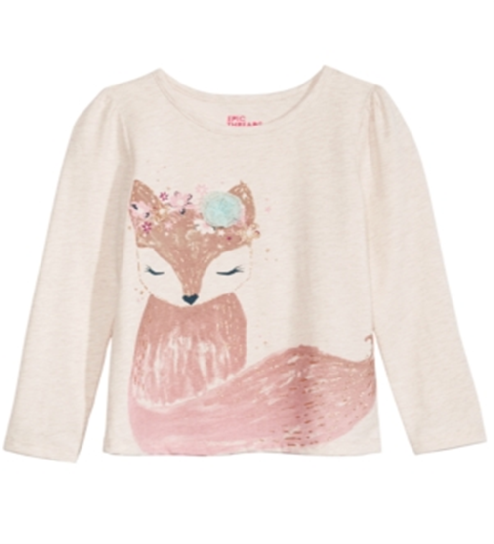 Epic Threads Little Girl's Woodland Fox T-Shirt White Size 5