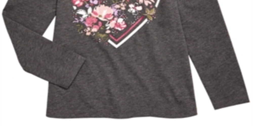 Epic Threads Little Girl's Heart Print T-Shirt Gray Size 5