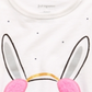 First Impressions Baby Girl's Bunny Print T-Shirt with Faux Sherpa Trim White Size 3-6 Months