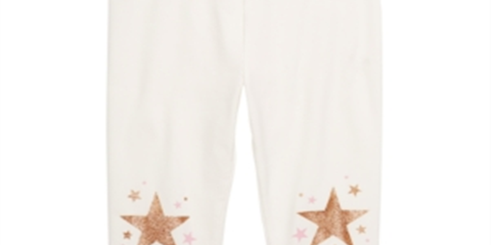 Epic Threads Little Girl's Star Knee Leggings White Size 5