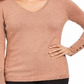 JM Collection Women's Metallic V Neck Sweater Pink Size Medium