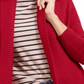 Charter Club Women's  Shawl Collar Mixed-Stitch Sweater Red Size Petite Small