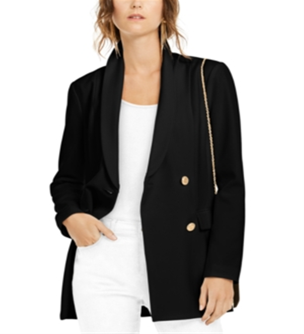 INC International Concepts Women's  Double Breasted Blazer Black Size X-Small
