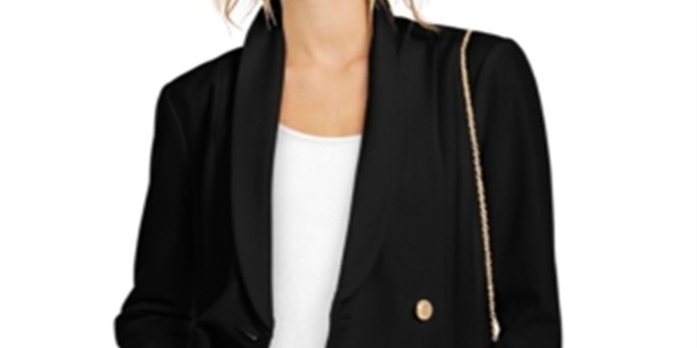 INC International Concepts Women's  Double Breasted Blazer Black Size X-Small