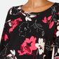 Alfani Women's V Hem Top Patched Border Black Size Petite L