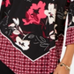 Alfani Women's V Hem Top Patched Border Black Size Petite L