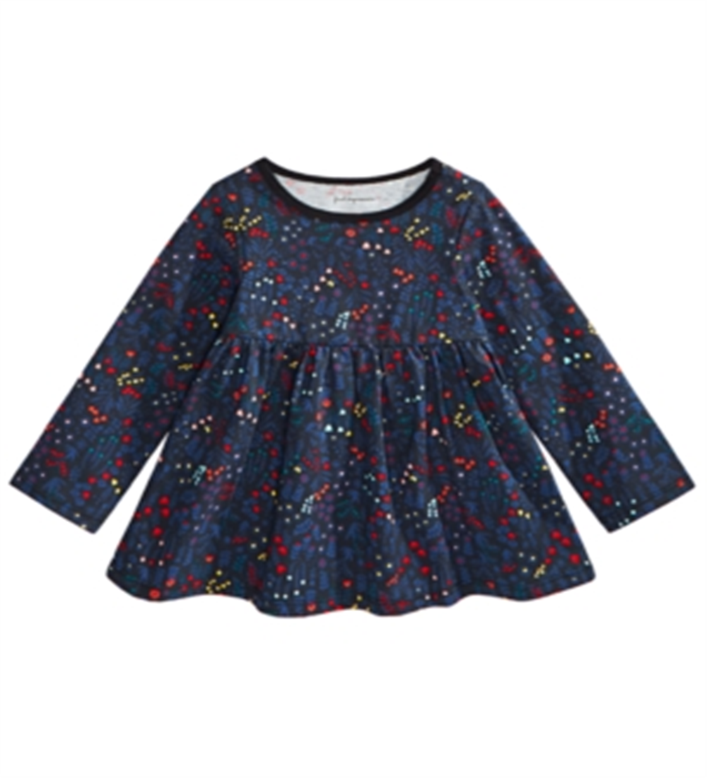 First Impressions Baby Girl's Holiday Floral Tunic T-Shirt  Black Size 24 Months