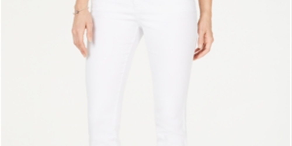 INC International Concepts Women's  Essentials Petite Skinny Cropped Jeans White Size 14 Petite