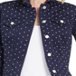 Charter Club Polka-Dot Denim Jacket Blue Size M
