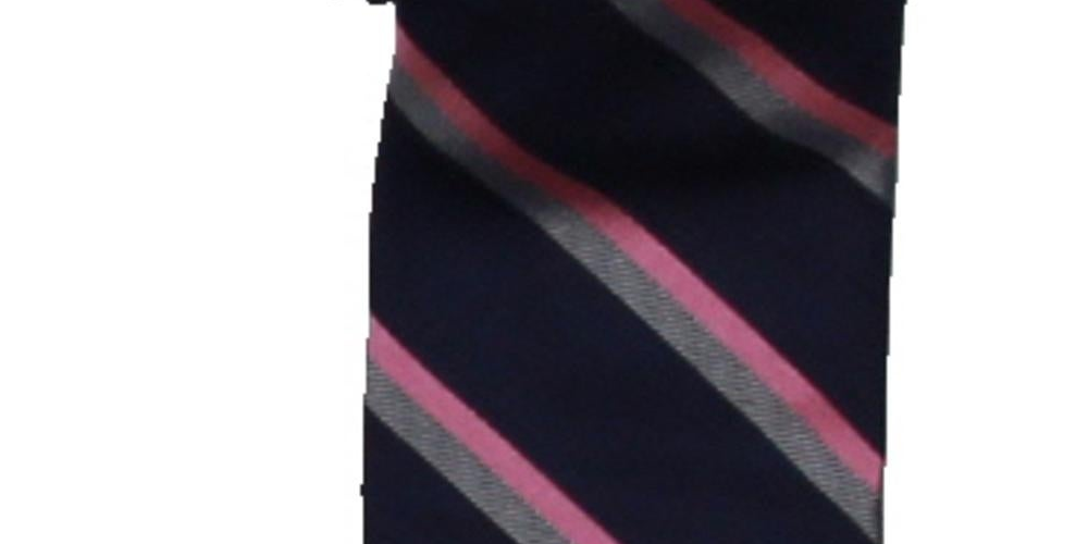 Tommy Hilfiger Men's Silk Striped Neck Tie Navy Size Regular