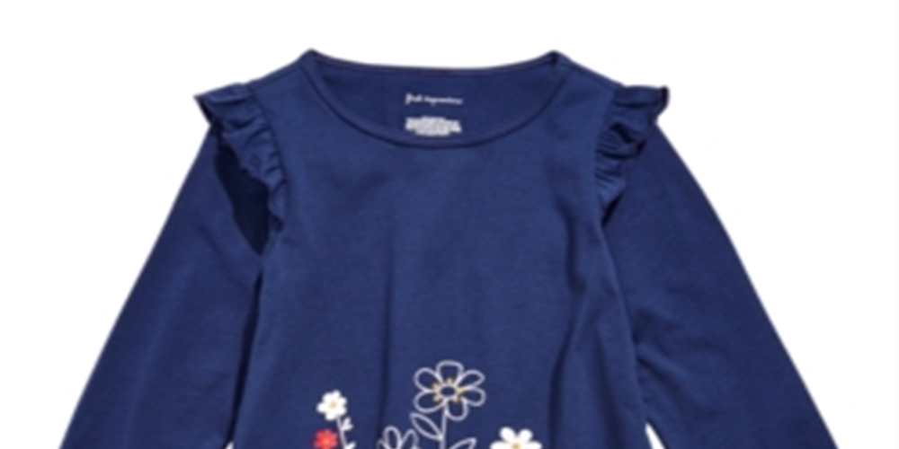 First Impressions Baby Girl's Flower Border Tunic T-Shirt Blue Size 24 Months