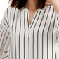 Alfani Women's Striped Henley Top White Size XX-Large