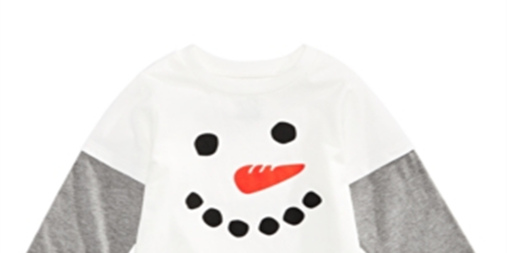 First Impressions Baby Boy's Snowman Print Layered Look Cotton T-Shirt White Size 18 Months