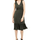 Michael Kors Women's Tie Shoulder Midi Dress green size PS