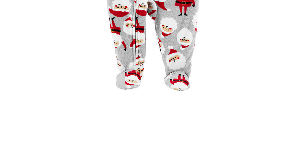 Carter's Unisex Footies Print - Gray Santa Fleece Footie -Gray Size 2T