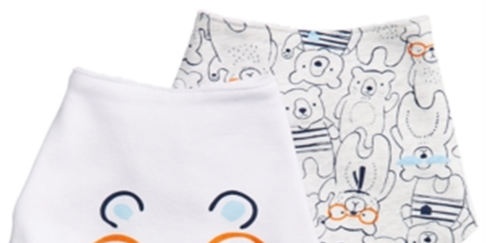 First Impressions Baby Boy's 2-Pack Bear-Print Cotton Bibs White Size Regular