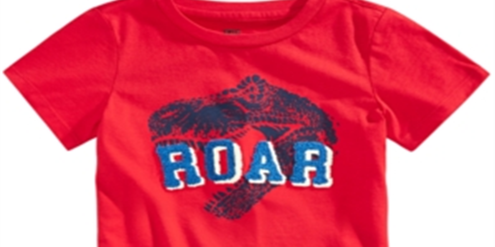 Epic Threads Toddler Boy's Roar Tufted Chenille T-Shirt Red Size 3