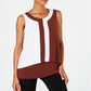 Alfani Women's Colorblocked Sleeveless Top Dark Fudge Size Petite S