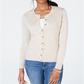 Charter Club Women's Printed Button-Down Cardigan Brown Size X-Large