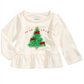 First Impressions Baby Girl's Tulle Tree-Print Peplum T-Shirt Ivory Size 0-3MOS