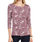 Tommy Hilfiger Printed Boat-Neck Top Red Size M