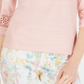 Charter Club Women's Crochet Sleeve Top Pink Size Petite L