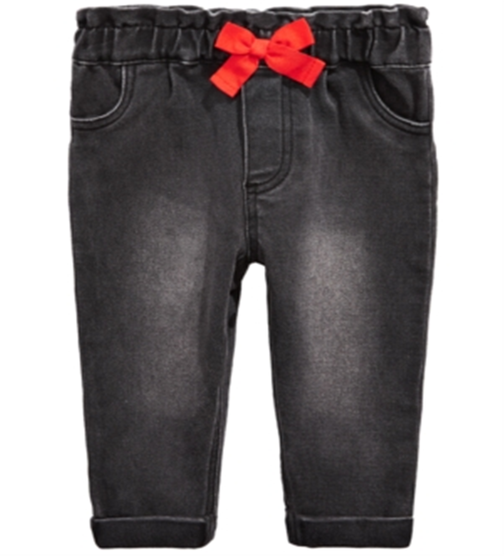 First Impressions Baby Girl's Bow Jeans Black Size 12 Months