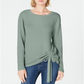 INC International Concepts Women's Tunnel Strap Long Sleeves Tunic Sweater Green Size Small