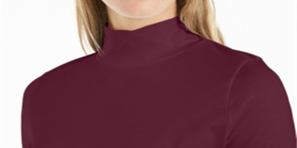 Charter Club Women's Supima Cotton Mock Neck Top White Size Medium