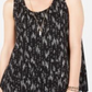 Style & Co Women's Printed Scoop Neck Swing Top Black Size X-Small
