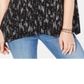 Style & Co Women's Printed Scoop Neck Swing Top Black Size X-Small