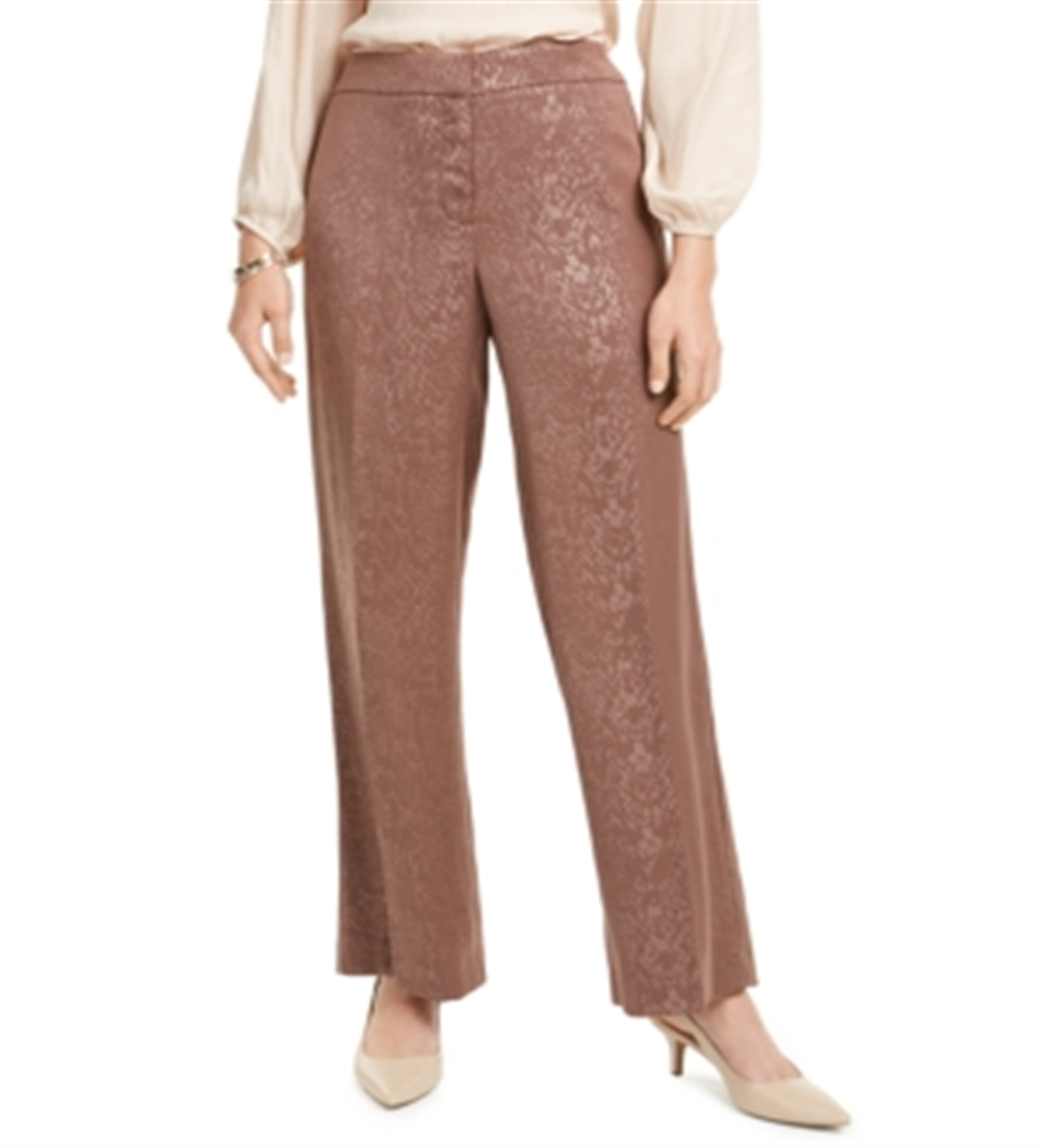 Alfani Women's Wide Leg Pants Brown Size 18