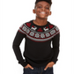 Charter Club Big Boy's Fair Isle Family Sweater Black Size Large