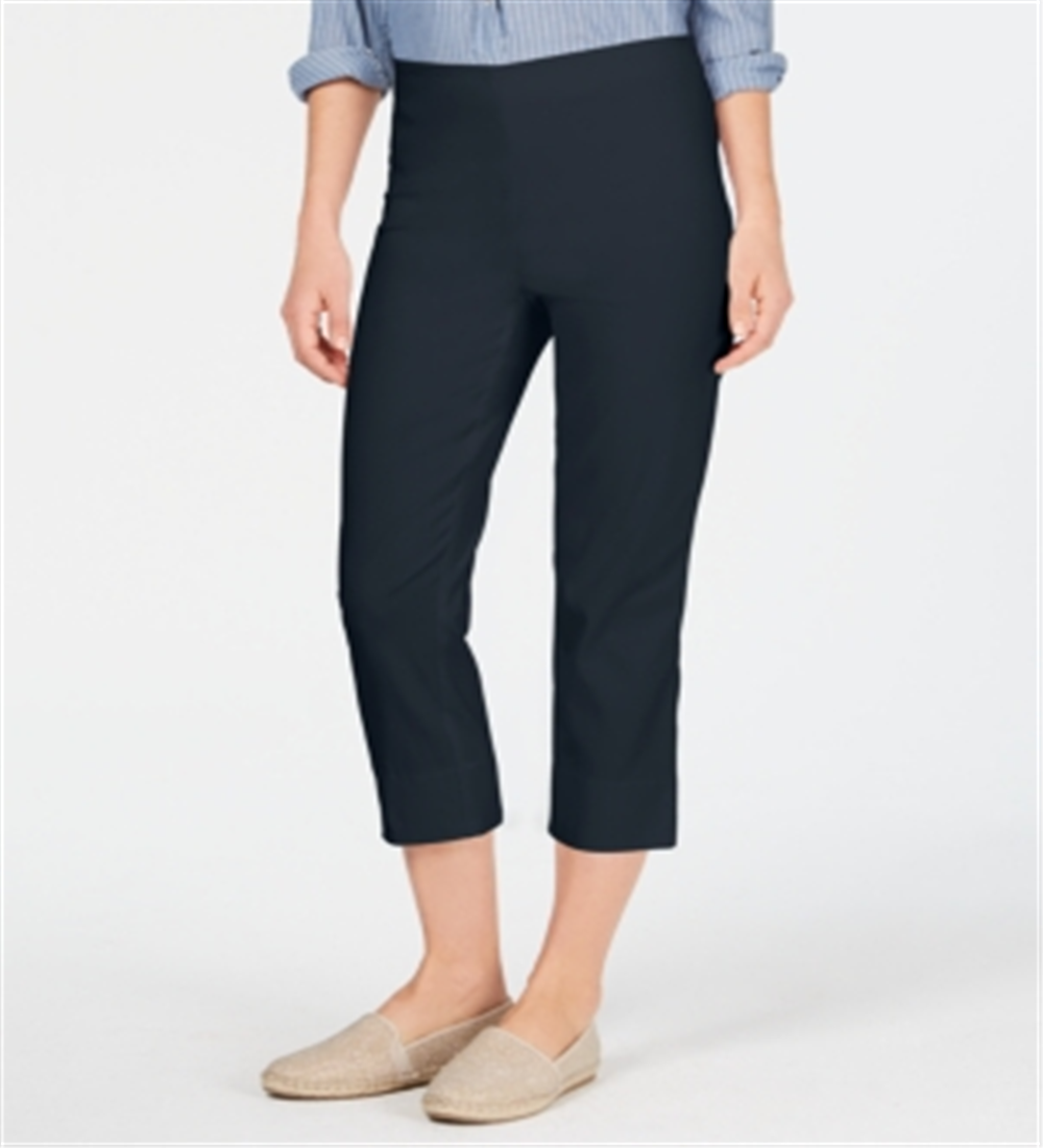 Charter Club Women's Chelsea Pull on Tummy Control Capris Blue Size 4