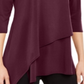 Alfani Women's Asymmetrical hem 3/4 Sleeve V Neck Top Red Size X-Large