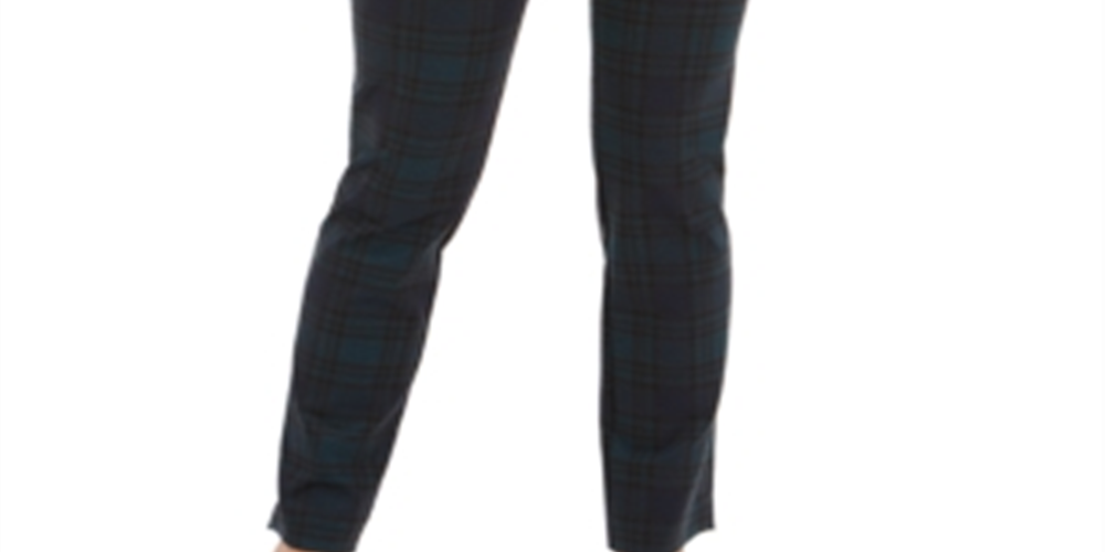 Charter Club Women's Plaid Pull on Pants Green Size 4 Petite