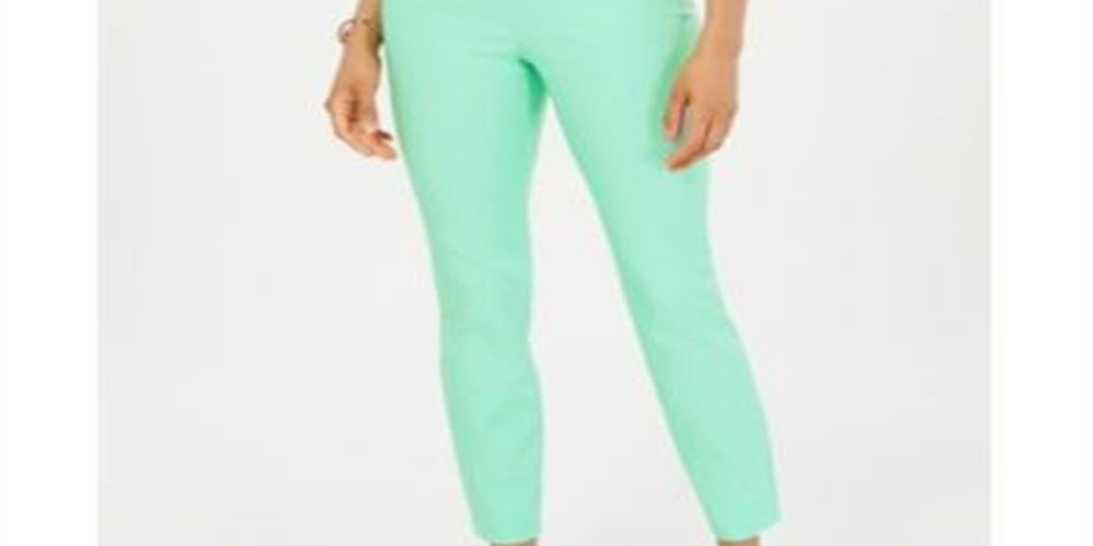 Charter Club Women's Chelsea Tummy Control Skinny Leg Ankle Pants Green  Size 18