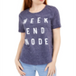 Love Tribe Junior's Weekend Mode Marled Graphic T-Shirt Blue Size X-Small