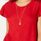 Style & CoWomen's Eyelet Detail Flutter Sleeve Top Red Size Medium