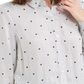 Maison Jules Women's Pinstripe Long Sleeve Button up Top White Size Medium