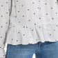 Maison Jules Women's Pinstripe Long Sleeve Button up Top White Size Medium