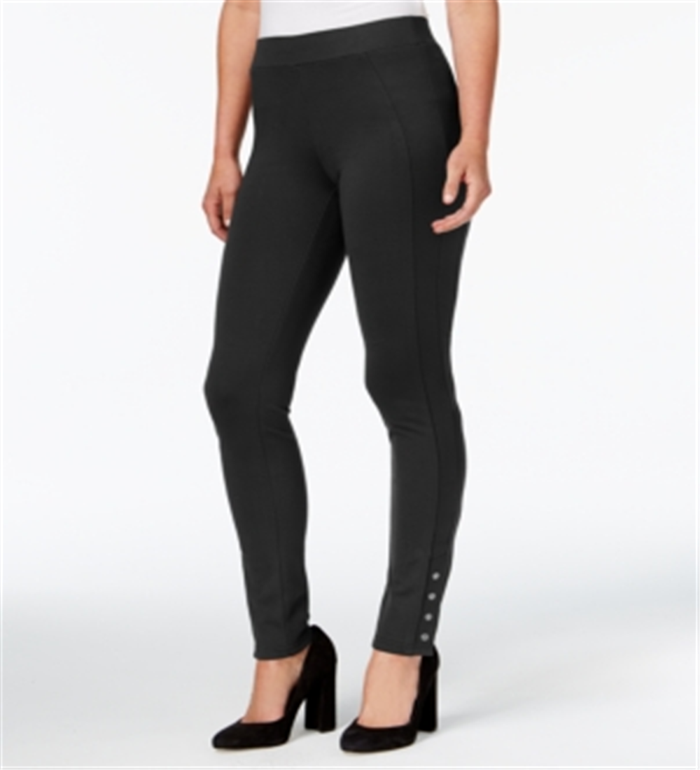 Style & CoWomen's Snap Hem Ponte Knit Leggings Black Size Small