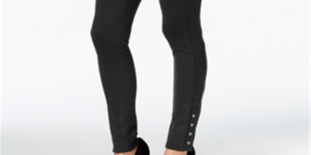 Style & CoWomen's Snap Hem Ponte Knit Leggings Black Size Small