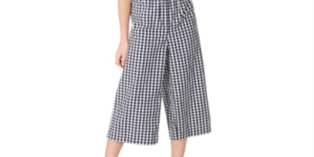 Charter Club Big Girl's Mommy & Me Gingham Jumpsuit Blue Size Medium