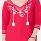 Charter Club Women's Cotton Embroidered Peasant Top Pink Size Petite SM