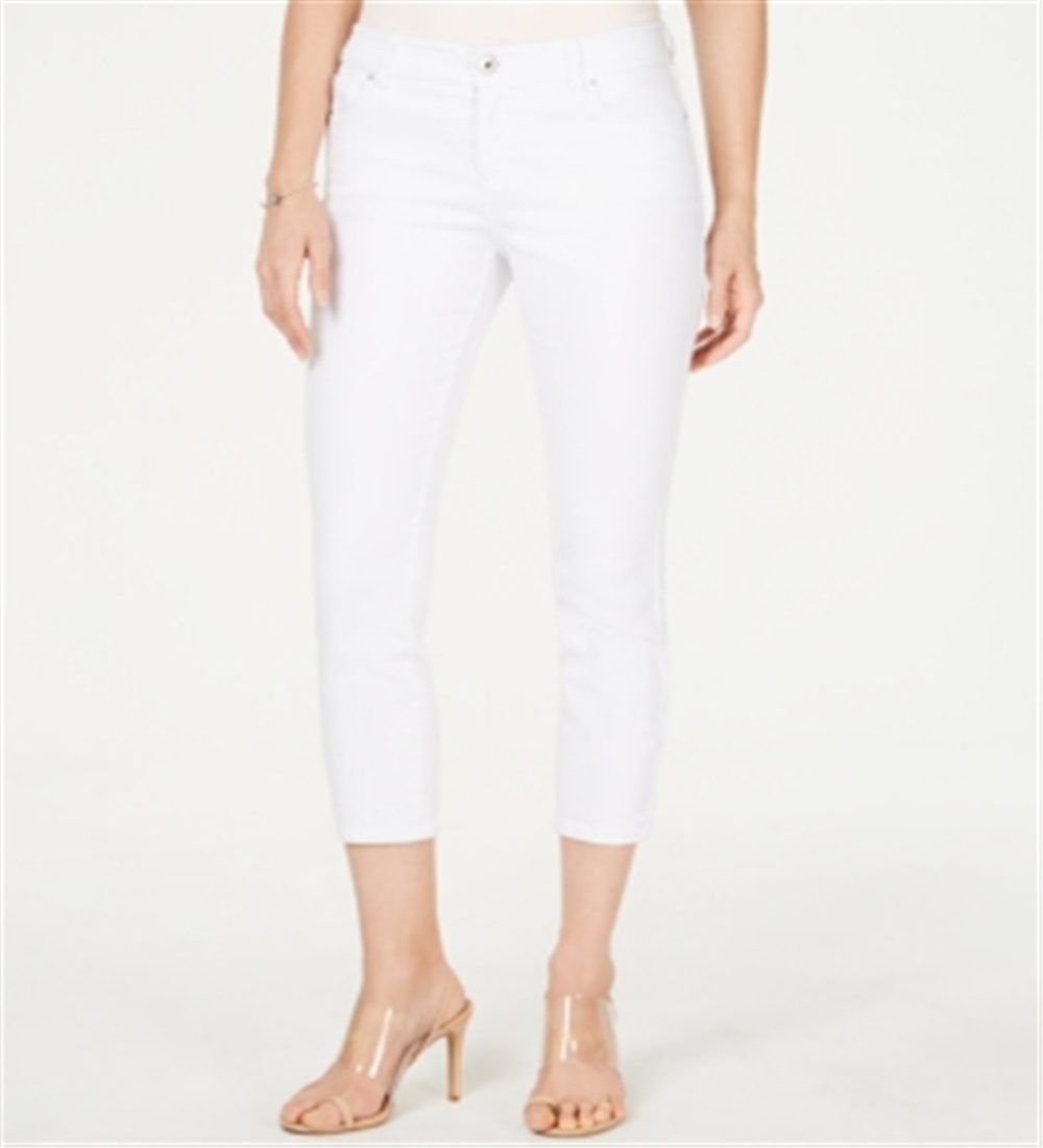 INC International Concepts Women's Skinny Cropped Jeans White Size 10 Petite