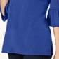 JM Collection Women's Ring Detailed Cutout Ruffle Sleeved Top Blue Size Medium