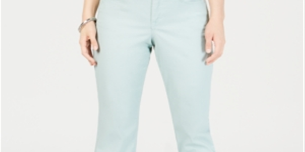 Style & Co Women's Tummy Control Straight Leg Fashion Jeans Green Size 14