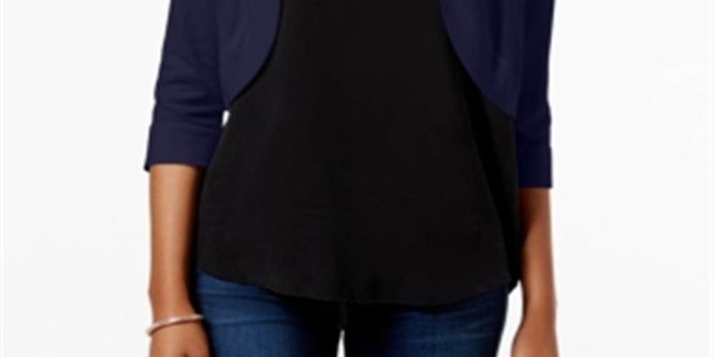 Jessica Howard Women's Solid Cardigan Sweater Blue Size X-Large